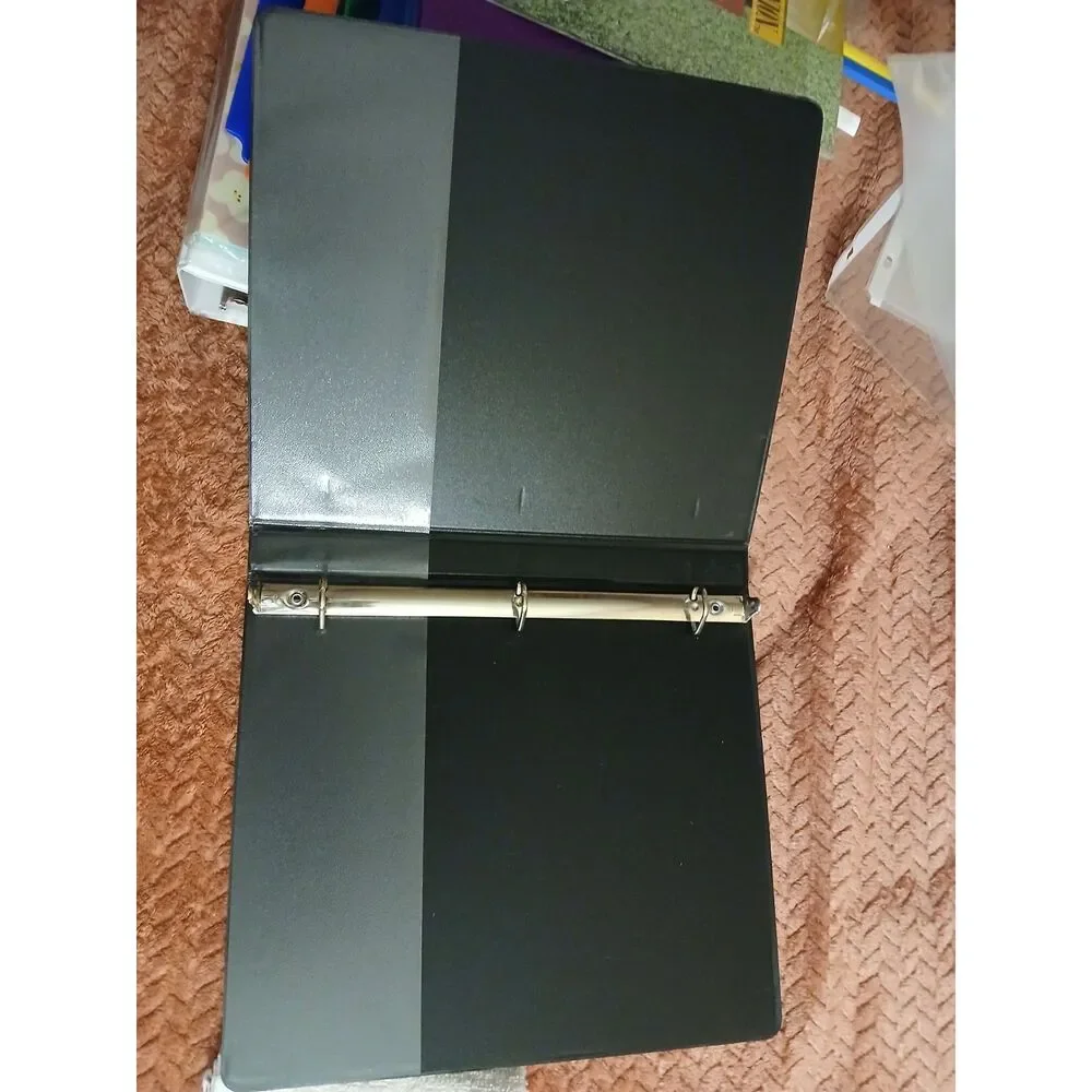 Black 3-Ring Presentation Binder Clear Front Cover Pocket NEW 3 inch